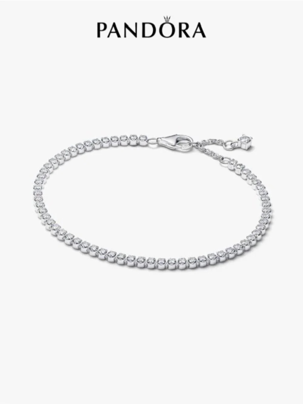 Pandora Silver Cubic Zirconia Tennis Bracelet - Silver Tone